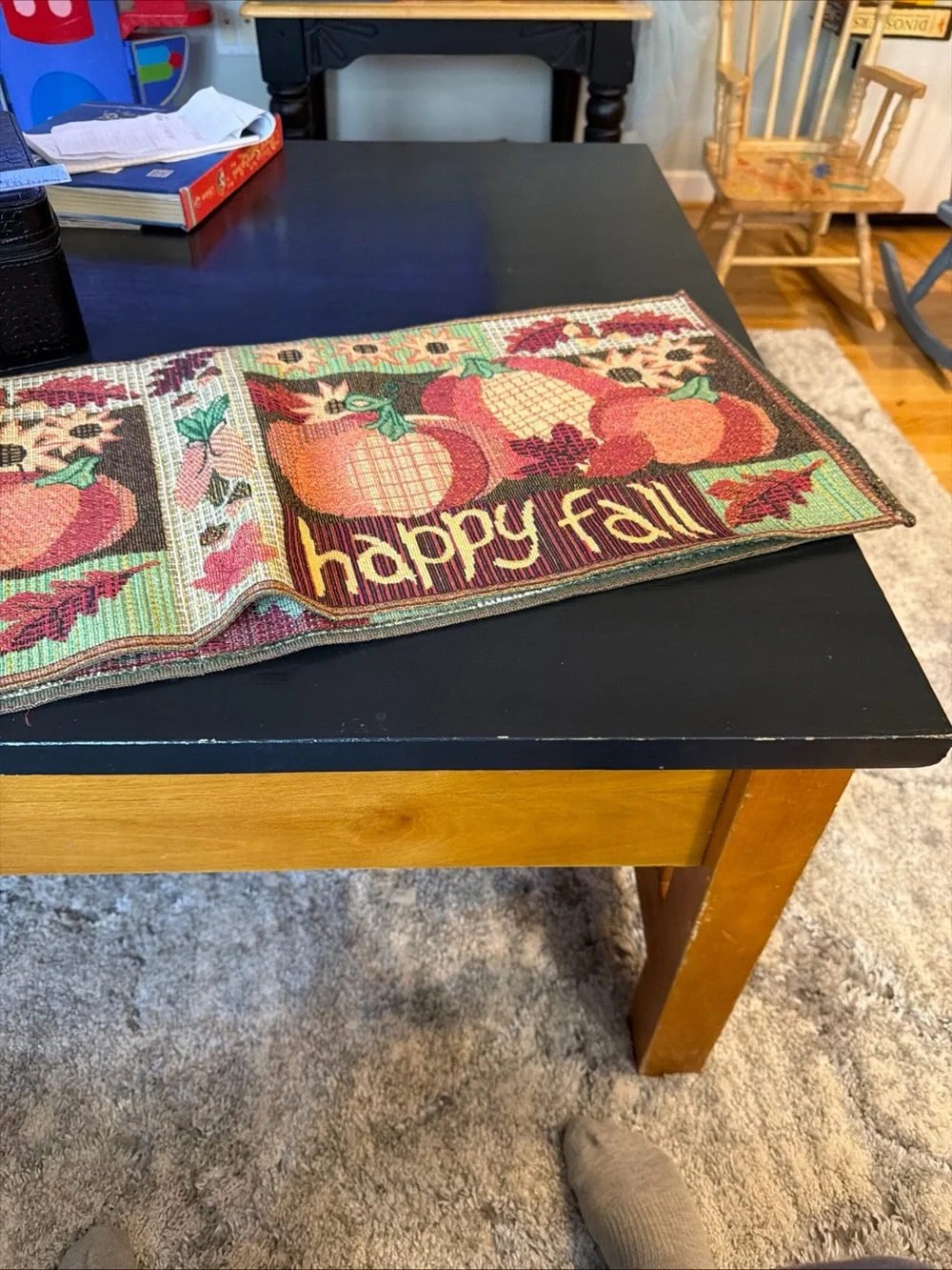 Happy Fall Pumpkin Table Runner - Autumn Accent 72x 13